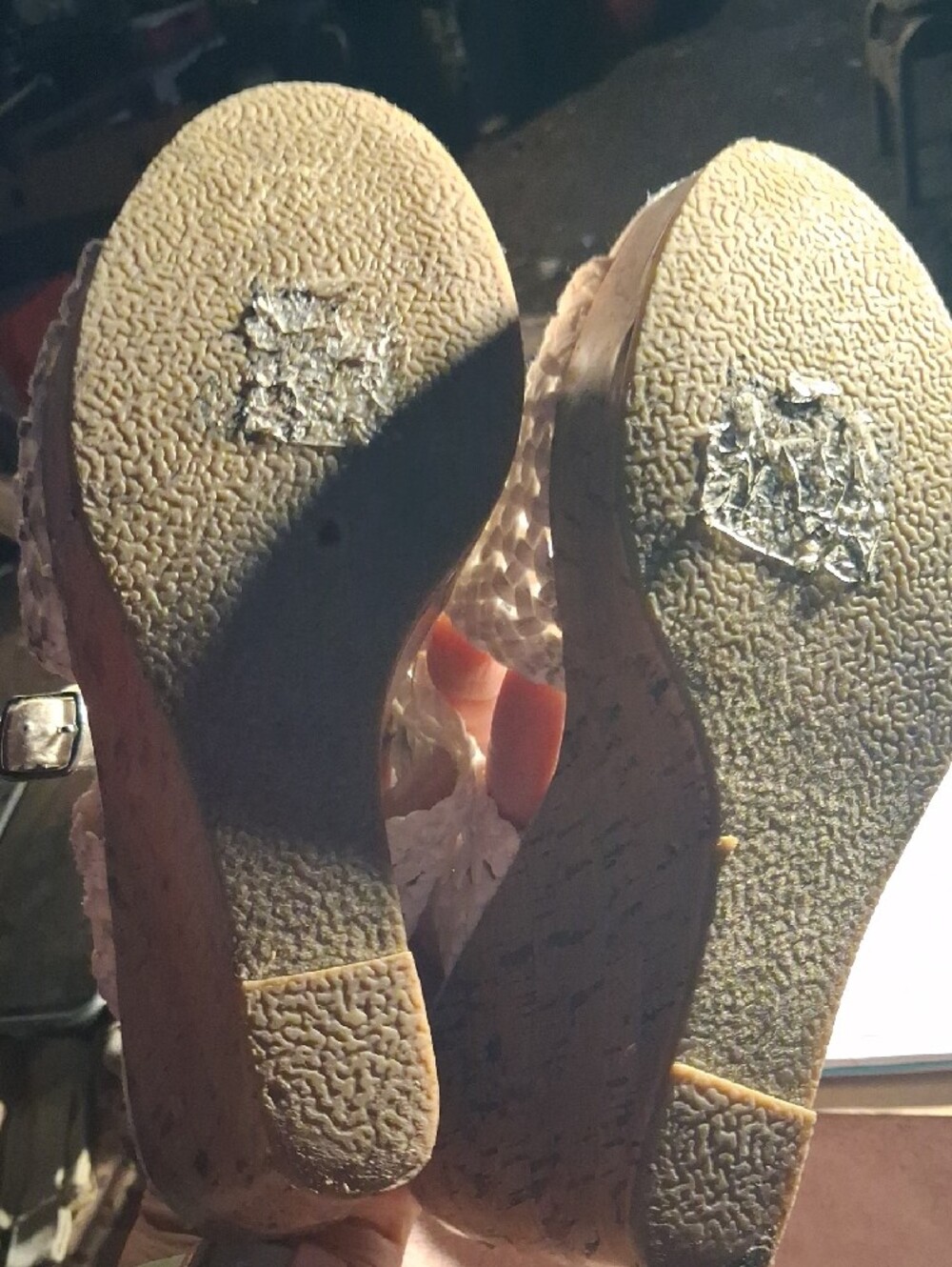 Mudd Wedge Sandals with Crochet Upper in Cream - Picture 4 of 4